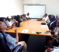 dr. cecil brandy meets with former land commissioners of the internal affairs