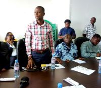 mcc coordinator mr george ansumana making remarks during the lla website launch