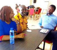 some staffers of the world bank project implementation unit sylvana bah yarkpazuo kolva and isaac