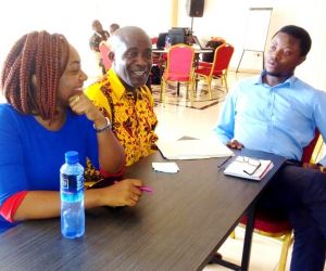 some staffers of the world bank project implementation unit sylvana bah yarkpazuo kolva and isaac