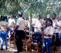 students that are undergoing a month training in surveying at the launch of the geomatics education program 