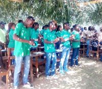 students that are undergoing a month training in surveying at the launch of the geomatics education program