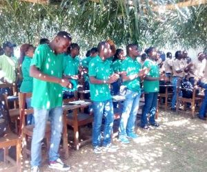 students that are undergoing a month training in surveying at the launch of the geomatics education program