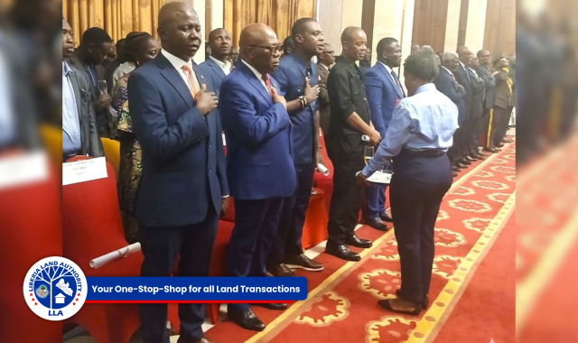 LLA Chairman Samuel F. Kpakio and Board of Commissioners Commissioned by President Boakai